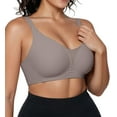 thumbnail image 2 of Qylux Wireless Bras for Women - No Underwire Push Up, Supportive Full Coverage, Seamless Crossover Bralette, Comfort Lift Everyday Bra,3XL,Grey, 2 of 9
