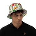 thumbnail image 4 of Honeii Mushrooms Gnomes for Unisex Bucket Hat Waterproof Rain Hat Reversible Shiny Rave Bucket Hat for Concert Festival Boonie Cap, 4 of 6