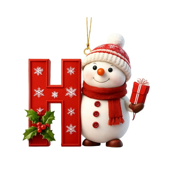 Decoraciones Del Árbol de Navidad 26 Letras Ornamentos Colgantes de Bricolaje para la Decoración Colgante Del Árbol de Navidad