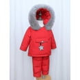 thumbnail image 2 of Winter Snowsuit, Children Clothing Sets Winter Hooded Duck Down Jacket Snowsuit, 2 of 5