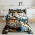 thumbnail image 2 of Pike Fish Comforter Set,Hunting and Fishing Bedding,Rustic Farmhouse Quilt,Countryside Rural Cabin Lodge Down Comforter with 1 Pillow Case Bedroom Decor,Luxury Soft, 2 of 7