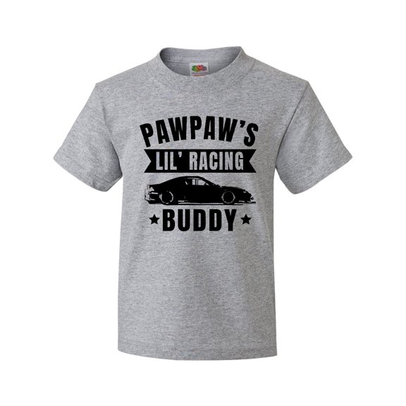 Inktastic Pawpaw's Lil' Racing Buddy with Car Silhouette Youth T-Shirt