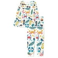 thumbnail image 5 of FOR U DESIGNS Beach Crab Pajama Sets for Women 2 Piece Long Sleeve Tops Size M Sleepwear Loungewear Pjs Sets with Pockets Nightwear Pants for Women Pjs Winter, 5 of 6