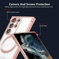 thumbnail image 4 of Magnetic Case for Samsung Galaxy S22 Ultra Clear Case Cover [Compatible with Magsafe & Military Grade Drop Protection] Transparent Shockproof Slim Plated Phone Case - Pink, 4 of 13
