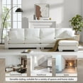 thumbnail image 4 of Oversized Sectional Couch with Chaise Lounge, Atumon 5-Seat L-Shaped Couch with 2 Pillows, Modern L-Shaped Couch Set Furniture, Upholstered Sectional Couch for Living Room Apartment, White, 4 of 10