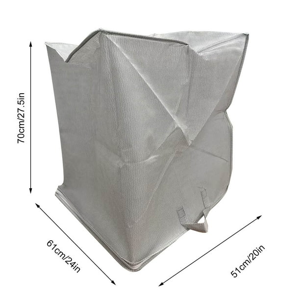 Bolsa de almacenamiento con cremallera de tela no tejida para mudanzas, almacenamiento de edredones, viajes, organización de ropa. Plegable, ahorra espacio con cremallera bidireccional reforzada para