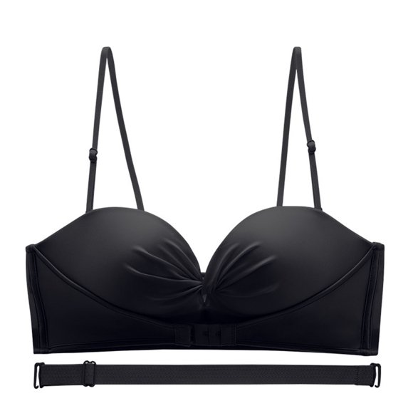 Woman's Bras Full-Coverage Bra Feature V-Neck Balconette Bra Style W-1487 Black 80B