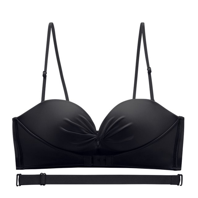 Bigersell Womens Push-up Bra Front Closure Adjusted Spaghetti Strap Wireless Bra Knot Ruched Comfort Soft Seamless Bra without Underwire Bralette Underwear S13-1313