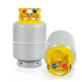 thumbnail image 2 of 50 LB Capacity Refrigerant Recovery Tank with 1/4 SAE Y Valve Double Valve Collar Design 14 Inch Tank Reusable Save Valve, 2 of 6