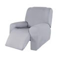 thumbnail image 1 of Sofá Reclinable Sunnimix Funda de felpa suave y ajustada Lavable Protector de muebles Gris claro 4 rebanadas cubierta de chaise lounge, 1 of 8