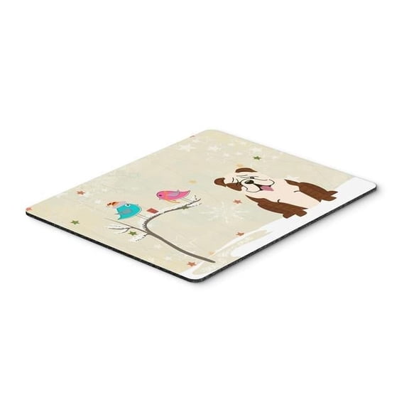 Carolines Treasures Christmas Presents Between Friends English Bulldog Brindle White Mouse Pad - Hot Pad or Trivet