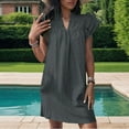 thumbnail image 5 of Lindreshi Summer Dresses for Women 2024 Fashion Women Casual Dress V-Neck Short Sleeve Dress Long Waist Dress, 5 of 5