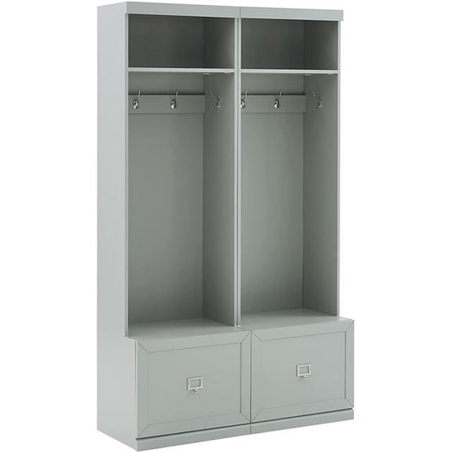Crosley KF31007GY Harper Entryway Set with 2 Hall Trees, Gray - 2 Piece