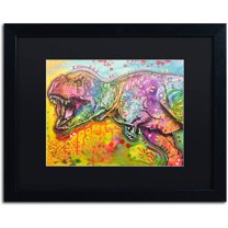 Trademark Fine Art "T Rex 2" Canvas Art by Dean Russo, Black Matte, Black Frame