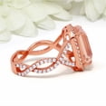 thumbnail image 3 of HeartsAndYou 4ct Natural Morganite Infinity Band Halo Engagement Ring 14k SOLID Rose Gold, 3 of 9