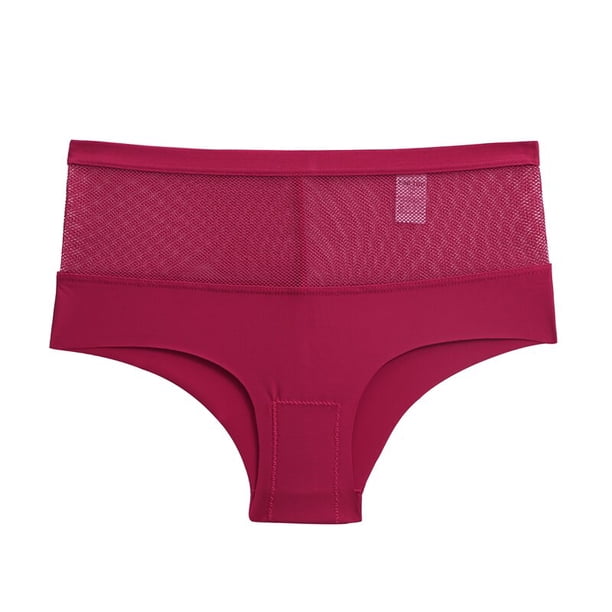 Bragas de cintura media para mujer, bragas sin costuras para mujer, bragas sexis de malla caladas, ropa interior transparente para chicas, lencería íntima transpirable Tan Jianjun unisex