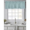 thumbnail image 4 of Valances for Windows Blue Linen Rod Pocket Cafe Window Treatments Valance Curtains for Kitchen Bathroom Laundry Basement Windows 60"x14", 4 of 9