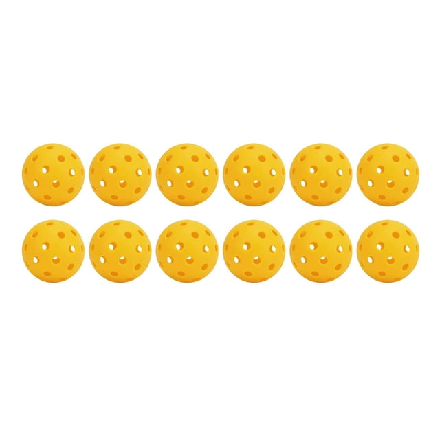 Juego de Pickleball de PE, 74 mm de DiáMetro, Soldadoura de Costura Fina, Liga, Bolas Con Orificios para Exteriores, 12 piezas, 40 Agujeros, Buen Rebote para Golpear LA