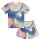 thumbnail image 4 of Conjunto de dos piezas de verano para niñas y niños de hoksml, camiseta de manga corta con cuello redondo y estampado de cintura elástica, pantalones cortos con cordones y lazo, conjunto informal de, 4 of 4