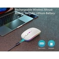 thumbnail image 4 of AIKOKOK Wireless Bluetooth Mouse Rechargeable Laptop Mice Use Portable(Bluetooth5.2 and USB 2.4G) Dual Mode Connection Silent Slim Computer Mouse for Laptop/iPad Tablet/Apple MacBook/PC(Bright White), 4 of 4