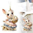 thumbnail image 1 of Cqxid Hangs Under $5 Easter Kawaii Bunny 2D Acrylic Tag Easter Sweet Bunny Acrylic Keychain Car Accessories Backpack Pendants Easter Decorations Spring, 1 of 9