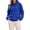 Blue, variant on Cable Knit Womens Hooded Sweater Solid Color Drawstring Long Sleeve Oversized Pullover Casual Textured Hoodie Blue L
