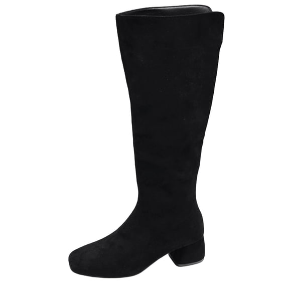 Dasayo Dress Women's Boots Mid-Calf Black Wide Width Fall Square Toe Fashion Boots Shoes Women 36