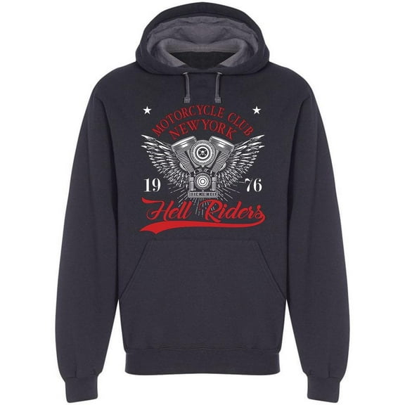 Motorcycle Club, Hell Riders Hoodie Men -Image by Shutterstock, Male Medium
