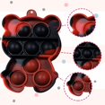 thumbnail image 2 of Simple Sensory Toy Fidget Dimple Toy Keychain, Silicone Bubbles Flipping Board Toy, Stress Relief Dimple Fidget Toy for Concentration Training, Hand Exercise Educational Toy for Kids Adults (#Bear 01), 2 of 7