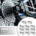 thumbnail image 2 of 10 Pair 10 Speed Master Chain Link Connectors Bicycle Bike Reusable Speed Chain Link Silver Tone, 2 of 8