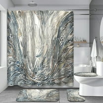 4 Pcs Sea Turtle Bathroom Shower Curtain Sets with Rugs, Watercolor Bathroom Sets with Shower Curtain and Rugs, Ocean Summer Bathroom Decor Sets with Mats and Towels