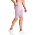 thumbnail image 2 of Breezora Men's Athletic Compression Shorts with Secure Pocket Moisture Wicking Performance Baselayer for Cycling Gym Training and Sports L Size Pink, 2 of 9