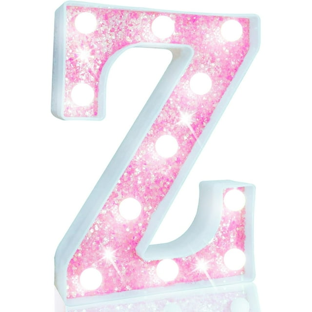 Letrero decorativo Pooqla LED con letras marquesinas y batería rosa claro