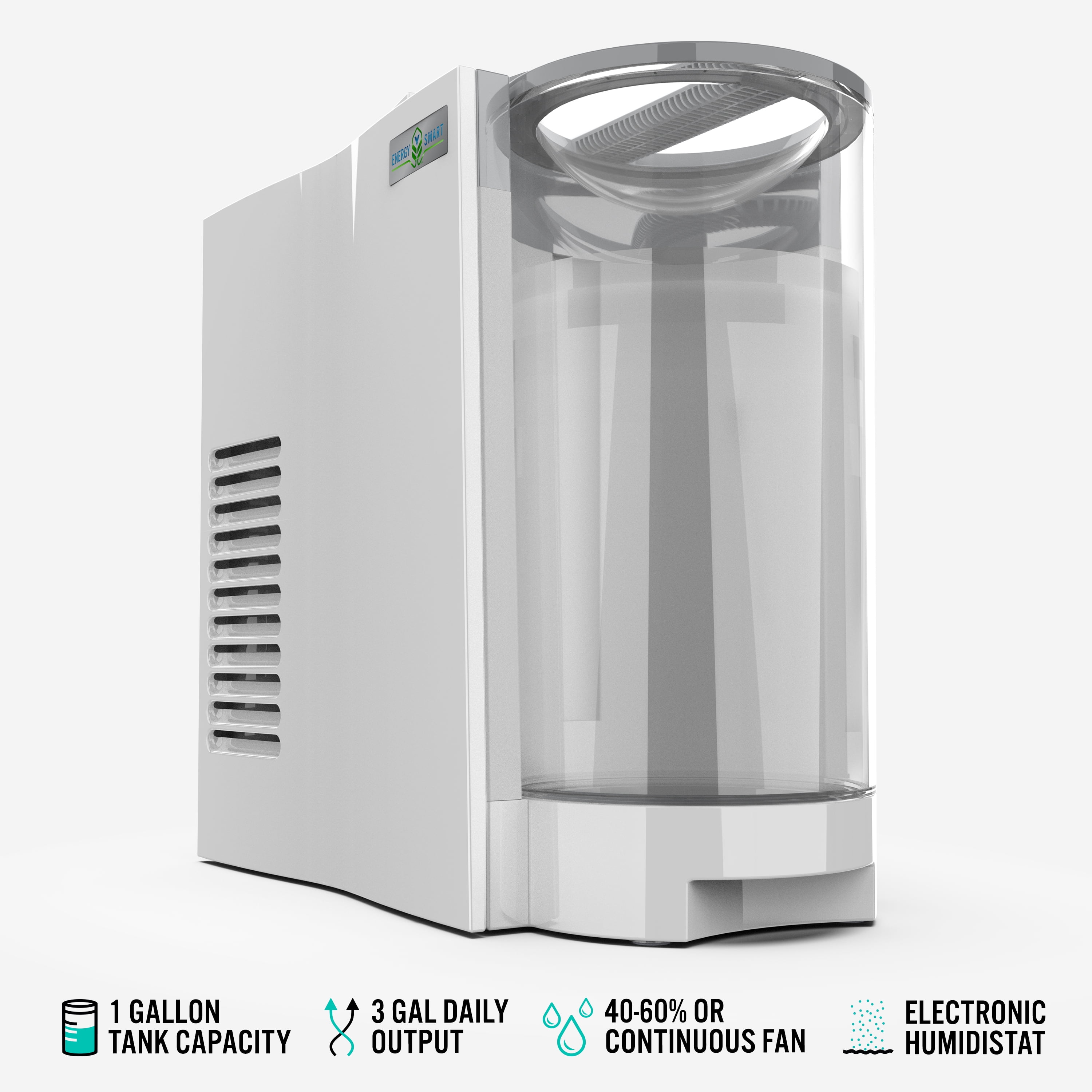 Vornado EVDC300 Energy Smart Evaporative Humidifier, 1 Gallon Capacity, LED Display, Auto Humidity Control