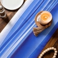 thumbnail image 4 of Table Runners 60 Inches Long, Blue Striped Cotton Linen Kitchen Dining Coffee Table Runner for Party Home Decor, Modern Abstract Art Wave Moire Gradient Tabletop Dresser Scarves Runner 13x60 Inch, 4 of 9