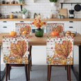 thumbnail image 3 of Thanksgiving Chair Covers Set of 1 Gnome Pumpkin Leaves Sunflower Wood Grain Chair Back Covers Stretch Removable Washable Slipcovers Protector for Dining Room Kitchen Party Decor, 3 of 5