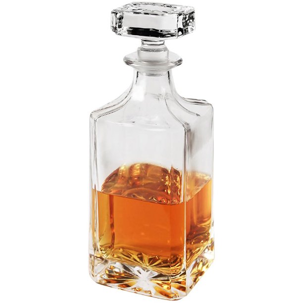 Circleware Royal Whiskey Decanter with Airtight Stopper, Clear, 26
