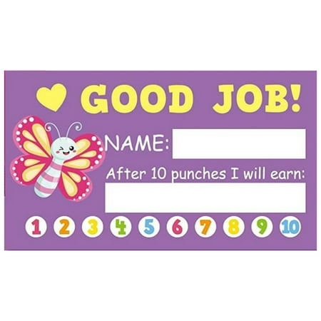

greenhome 50Pcs Reward Cards Versatile Motivational Supportive Incentive Decorative Encourage Kids Gift Cartoon Animals Cute Bee Ladybug Designs Punch Cards for School