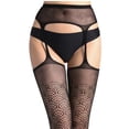 thumbnail image 5 of Qertyioot Collants de Mode Leggings Solides Pantalons Jacquard Ajourés Collants Résille, 5 of 5
