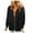 Black, variant on Lovskoo Women's Full Zip Sweatshirt Fleece Jacket Patchwork Hoodies Casual Long Sleeve Coat Khaki