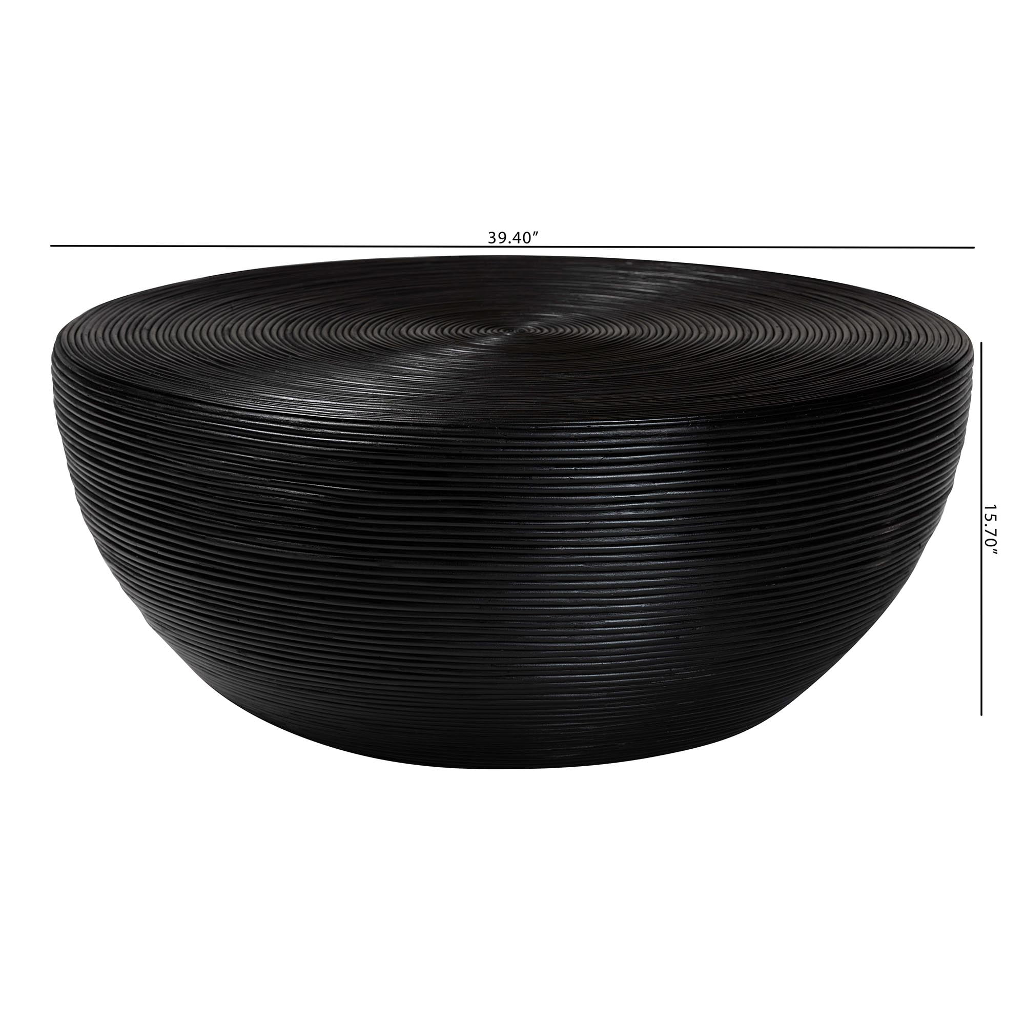 bali & pari Tokyo Coastal Coffee Table, 39"W, Black