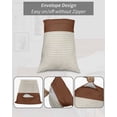 thumbnail image 7 of Boho Brown Leather Texture Pillow Covers King Size 2 Pack, Modern Yellow Striped Soft Bed Throw Pillowcases Breathable Cooling Long Lumbar Body Pillow Sham Cover for Bed Sofa 20''x36'', 7 of 7