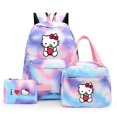 thumbnail image 1 of 3pcs Sanrio Hello Kitty Colorful Backpack with Lunch Bag for Women Student Teenagers Rucksack Casual School Bags Sets, 1 of 7