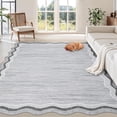 thumbnail image 2 of 6x9 Modern Plain Home Decor Washable Rug Stain Resistant Easy Cleaning Indoor Carpet Non Slip Area Rug Low Pile Floor Cover for Living Room Bedroom Office Playroom,Grey, 2 of 7
