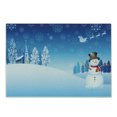 thumbnail image 1 of Christmas Cutting Board, Snowman on the Christmas Eve Santa's Sleigh in the Starry Sky Fantasy Art, Decorative Tempered Glass Cutting and Serving Board, Small Size, Blue White, by Ambesonne, 1 of 1