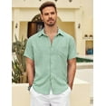 thumbnail image 3 of COOFANDY Mens Short Sleeve Dress Shirts Casual Summer Button Down Shirt with Pocket, 3 of 7