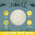 thumbnail image 6 of FabricLA Off White Faux Fur Tree Skirt Cut - 48-Inches with Rounded Edges (No Backing) for Christmas, 6 of 8