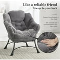 thumbnail image 3 of MOONMISS Corduroy Upholstered Oversized Lazy Chair with Folding Ottoman and a Side Pocket-Gray, 3 of 8