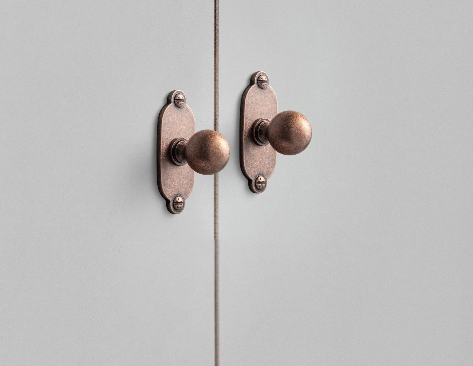 Goo-Ki 6 Pack Antique Copper Cabinet Knobs with Backplate for Drawer Cupboard, 0.94" Dia Drawer Knob Handle Zinc Alloy Hardware