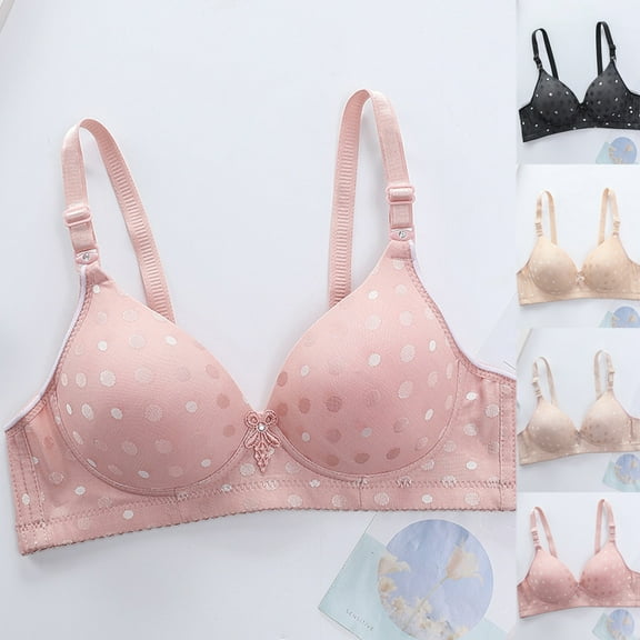 ZZwxWA Women's Wireless Basic Regular Padding Everyday Bra Cute Printed Bralette Push Up Seamless Underwear Trendy 2025